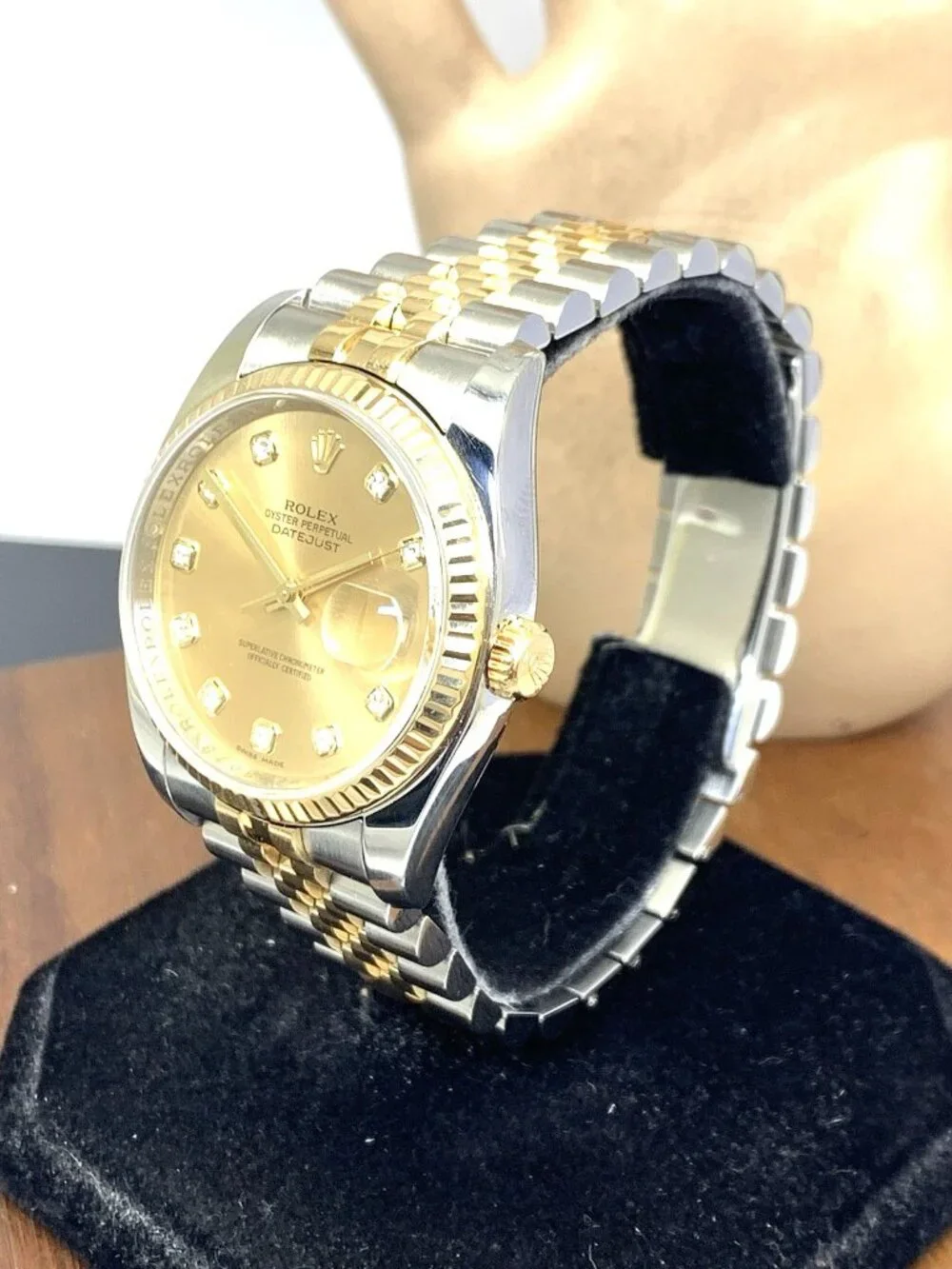 Rolex Datejust Watch 116233 Swiss Automatic Diamond Dial 18K Gold & Steel 36mm